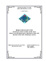 ĐÁNH GIÁ CHẤT LƯỢNG nước mặt SÔNG cái lớn đoạn QUA THỊ TRẤN LONG mỹ, HUYỆN LONG mỹ, TỈNH hậu GIANG 