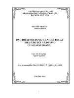 đặc điểm nội dung và nghệ thuật tiểu thuyết tà dương của dazai osamu