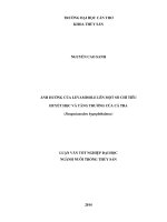 ảnh hưởng của levamisole lên một số chỉ tiêu huyết học và tăng trưởng của cá tra (pangasianodon hypophthalmus)