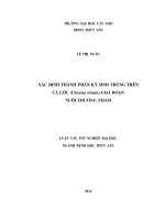 xác định thành phần ký sinh trùng trên cá lóc (channa striata) giai đoạn nuôi thương phẩm