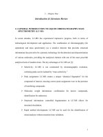 Investigation and application of liquid chromatography mass spectrometry in the analysis of polar, less volatile and thermal unstable organic pollutants in environmental and biological samples 1 