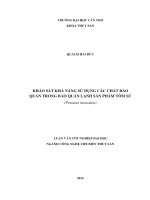khảo sát khả năng sử dụng các chất bảo quản trong bảo quản lạnh sản phẩm tôm sú (penaeus monodon)