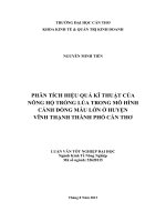 phân tích hiệu quả kĩ thuật của nông hộ trồng lúa trong mô hình cánh đồng mẫu lớn ở huyện vĩnh thạnh thành phố cần thơ