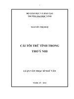 Cái tôi trữ tình trong thơ Ý Nhi, Luận văn Thạc sĩ Ngữ văn