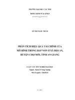 phân tích hiệu quả tài chính của mô hình trồng bắp non ở xã hội an, huyện chợ mới, tỉnh an giang