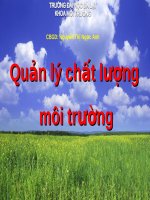 Bài giảng Quản lý chất lượng môi trường