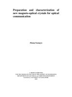 Preparation and characterization of new magneto optical crystals for optical communication 