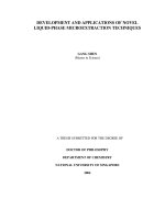 Development and applications of novel liquid phase microextraction techniques 