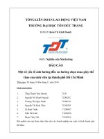 Một số yếu tố ảnh hưởng đến xu hướng chọn mua giày thể thao của sinh viên tại thành phố hồ chí minh