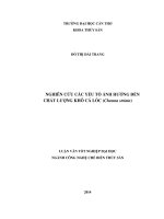 nghiên cứu các yếu tố ảnh hưởng đến chất lượng khô cá lóc (channa striata)