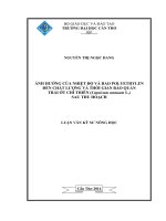 ảnh hưởng của nhiệt độ và bao polyethylen đến chất lượng và thời gian bảo quản trái ớt chỉ thiên (capsicum annuum l ) sau thu hoạch