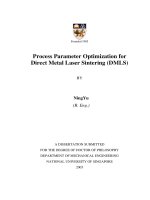 Process parameter optimization for direct metal laser sintering (DMLS 