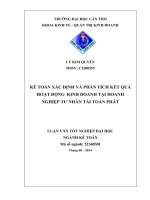 kế toán xác định và phân tích kết quả hoạt động kinh doanh tại doanh nghiệp tư nhân tài toàn phát