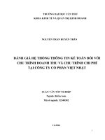đánh giá hệ thống thông tin kế toán đối với chu trình doanh thu và chu trình chi phí tại công ty cổ phần việt nhật