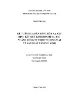 kế toán mua bán hàng hóa và xác định kết quả kinh doanh tại chi nhánh công ty tnhh thương mại và sản xuất tân phú vinh