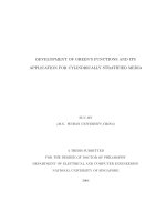 Development of greens functions and its application for cylindrically stratified media 