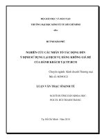 NGHIÊN cứu các NHÂN tố tác ĐỘNG đến ý ĐỊNH sử DỤNG lại DỊCH vụ HÀNG KHÔNG GIÁ rẻ của KHÁCH HÀNG tại THÀNH PHỐ hồ CHÍ MINH 