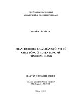 phân tích hiệu quả chăn nuôi vịt đẻ chạy đồng ở huyện long mỹ tỉnh hậu giang