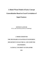 A hubel wiesel model of early concept generalization based on local correlation of input features