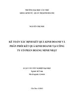 kế toán xác định kết quả kinh doanh và phân phối kết quả kinh doanh tại công ty cổ phần hoàng minh nhật