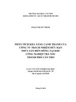 PHÂN TÍCH KHẢ NĂNG CẠNH TRANH của CÔNG TY TRÁCH NHIỆM hữu hạn THỦY sản BIỂN ĐÔNG tại KHU CÔNG NGHIỆP TRÀ NÓCTHÀNH PHỐ cần THƠ 