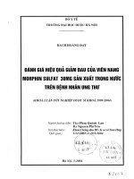 Đánh giá hiệu quả giảm đau của viên nang morphin sulfat 30 mg sản xuất trong nước trên bệnh nhân ung thư