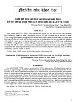 Đánh giá hiệu lực của vacxin amervac PRRS đối với chủng virus PRRS gây bệnh động lực cao ở việt nam
