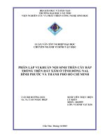 phân lập vi khuẩn nội sinh thân cây bắp trồng trên đất xám ở tỉnh đồng nai, bình phước và thành phố hồ chí minh