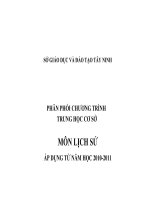 Phân phối chương trình Môn Lịch sử THCS