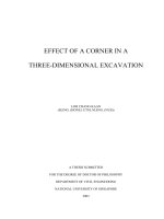 Effect of a corner in a three dimensional excavation 