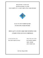 phân lập và tuyển chọn một số dõng nấm có khả năng sản xuất chitosan