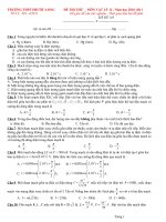 ĐỀ THI ĐH MÔN LÝ 12 (CÓ Đ/A)