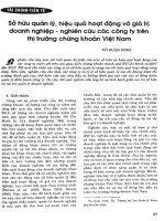 Sở hữu quản lý, hiệu quả hoạt động và giá trị doanh nghiệp   nghiên cứu các công ty trên thị trường chứng khoán việt nam