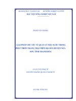 giải pháp chủ yếu về quản lý nhà nước trong phát triển trang trại trên địa bàn huyện nga sơn, tỉnh thanh hóa