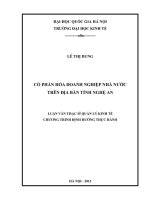 Cổ phần hóa doanh nghiệp nhà nước trên địa bàn tỉnh nghệ an 
