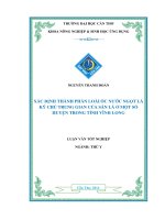 xác định thành phần loài ốc nước ngọt là ký chủ trung gian của sán lá ở một số huyện trong tỉnh vĩnh long