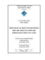 phân tích các nhân tố ảnh hƣởng đến thu nhập của nông hộ ở đồng bằng sông cửu long