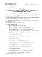 Thông báo triệu tập tham dự lễ kỷ niệm 70 năm ngày thành lập Đội cấp Tỉnh