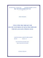 tăng cường thực hiện quy chế dân chủ cơ sở trong xây dựng nông thôn mới ở huyện lạng giang tỉnh bắc giang