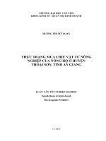 thực trạng mua chịu vật tư nông nghiệp của nông hộ ở huyện thoại sơn, tỉnh an giang