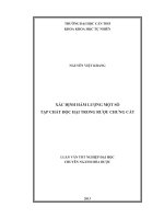 xác định hàm lượng một số tạp chất độc hại trong rượu chưng cất