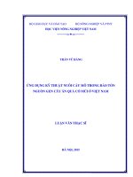 ứng dụng kỹ thuật nuôi cấy mô trong bảo tồn nguồn gen cây ăn quả có múi ở việt nam