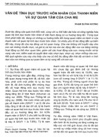 Vấn đề tình dục trước hôn nhân của thanh niên và sự quan tâm của cha mẹ