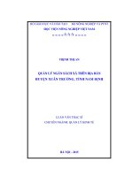 quản lý ngân sách xã trên địa bàn huyện xuân trường, tỉnh nam định