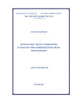 Đánh giá thực trạng và định hướng sử dụng đất nông nghiệp huyện Hà Trung, tỉnh Thanh Hóa