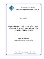 ảnh hưởng của quá trình xử lý nhiệt đến khả năng giữ nước và màu sắc của chả cá lóc chiên