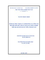 Đánh giá thực trạng và ảnh hưởng của công tác dồn điền đổi thửa đến sử dụng đất nông nghiệp trên địa bàn huyện duy tiên, tỉnh hà nam
