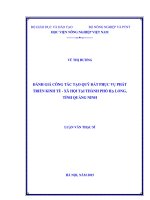 đánh giá công tác tạo quỹ đất phục vụ phát triển kinh tế   xã hội tại thành phố hạ long, tỉnh quảng ninh