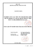 Nghiên cứu các yếu tố ảnh hưởng đến độ ổn định của dung dịch thuốc nhỏ mắt cloramphenicol 0,4