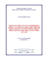 khảo sát hiệu quả của interferon alpha và gamma gà biểu hiện trên hệ thống pichia pastoris trong phòng bệnh viêm gan do virus type i trên vịt con